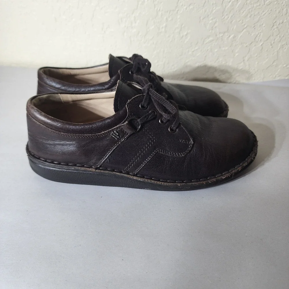 Finn Comfort Vaasa 1000 Dark Brown Leather Lace Up Oxfords Shoes Mens 40 EU